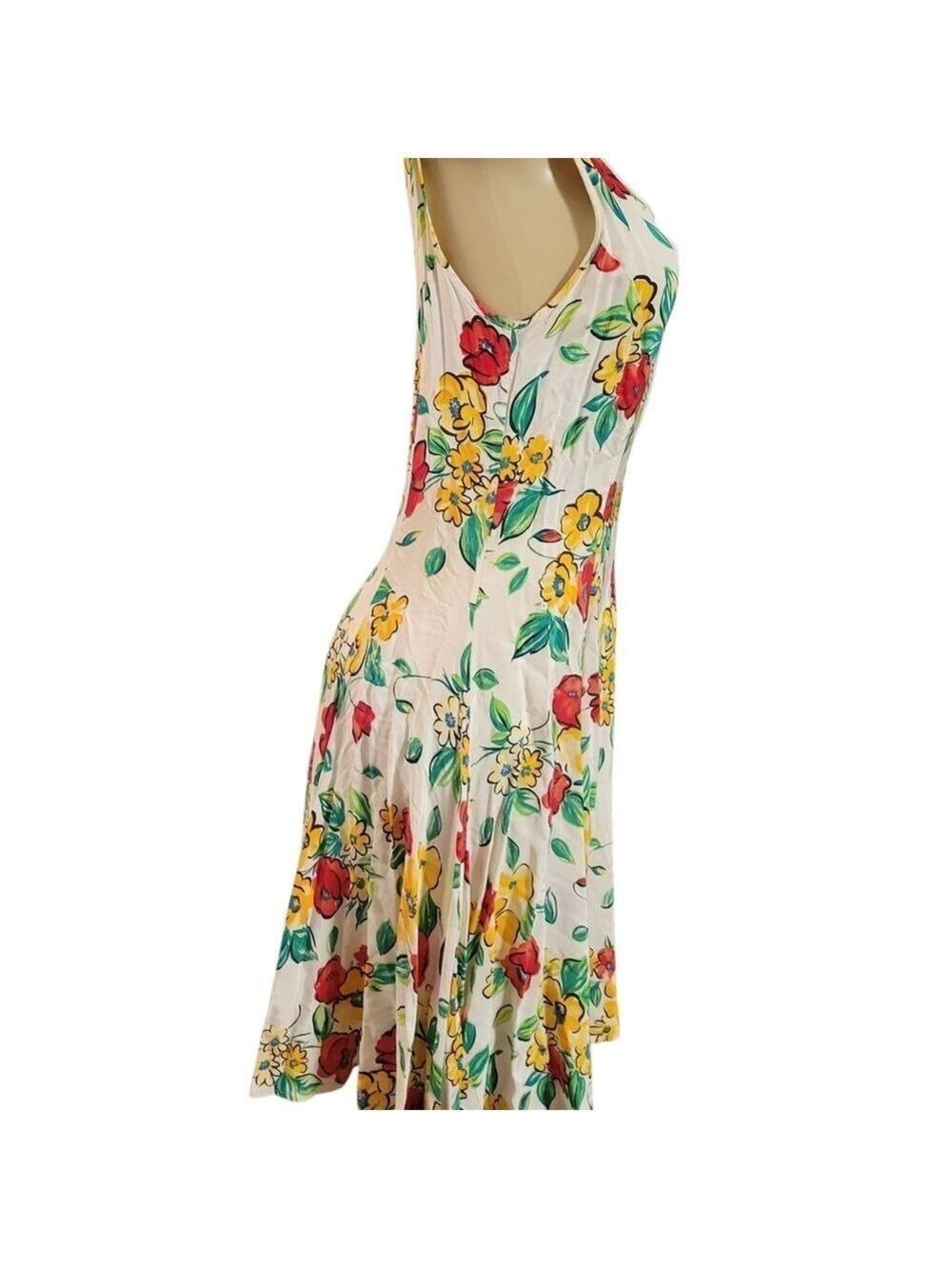 Floral Midi Dress Summer Spring No Tags Belived To Be A Size Small Medium - Picture 4 of 4